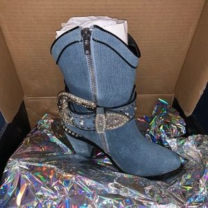 Denim Cowboy Boots